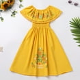 thumbnail image 2 of IDOPIP Mexican Dress for Girls Off-Shoulder Sunflower Print Drape Traditional Fiesta Ethnic Dresses, 2 of 8