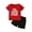 Z52-Red, variant on YUEHUA Boys 2 Piece Outfits Fashion Quick-Dry Cartoon Graphic Prints Loose Casual T-Shirt and Shorts Summer Clothes for Kids 3-8 Years