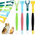 thumbnail image 1 of Cepillo de dientes para perros de 3 lados de 4 piezas, cepillo para mascotas con mango largo, Kit de cepillo de dientes canino para el cuidado Dental para limpieza de dientes de perros y gatos, 1 of 4