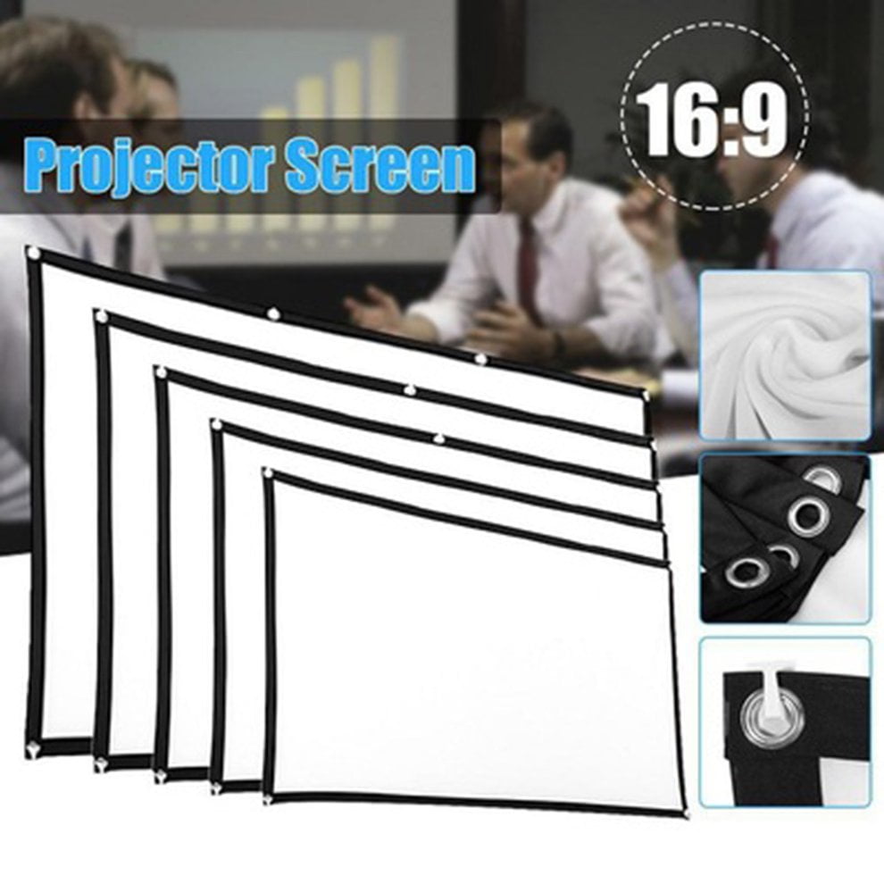 - White Projection Screen 120 16: 9 Portable and Foldable Wall Ceiling Mount Projector Screen 157x273cm Vivider TM
