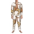 thumbnail image 3 of Picia Cowboy Rodeo Guitar Pattern Men’s Long-Sleeve Sleepwear Set - Soft 2-Piece Loungewear with Pockets, Comfy PJs for Relaxing Nights-Medium, 3 of 7
