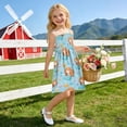 thumbnail image 6 of TTYFWHD Toddler Girls Spaghetti Strap Sundress, 100% Polyester Summer Casual Dress with Elastic Smocked Top, Soft Breathable Beach Dress for Girls 2T-8T Little Mermaids and Seashells, 6 of 8