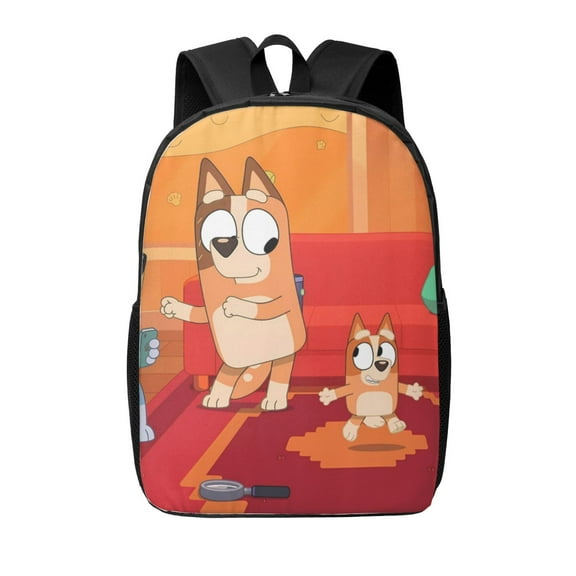 Kowoue Bluey Pattern 17-inch Student Backpack – Lightweight School Bag Adjustable Shoulder Straps Backpack, Breathable and Comfortable-One Size