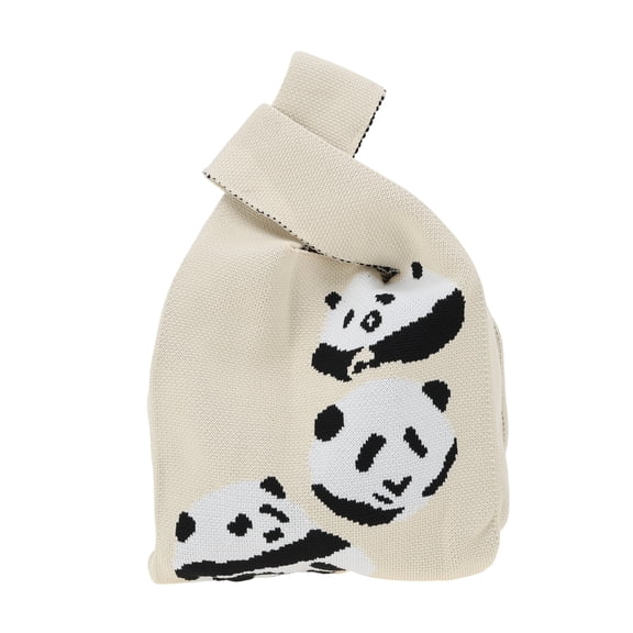 Unique Bargains 1 Pc Knitted Wrist Bag Cute Animals Gift Bag Beige