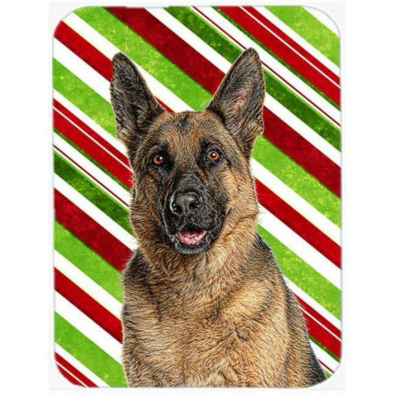 Candy Cane Holiday Christmas German Shepherd Mouse Pad, Hot Pad or Trivet