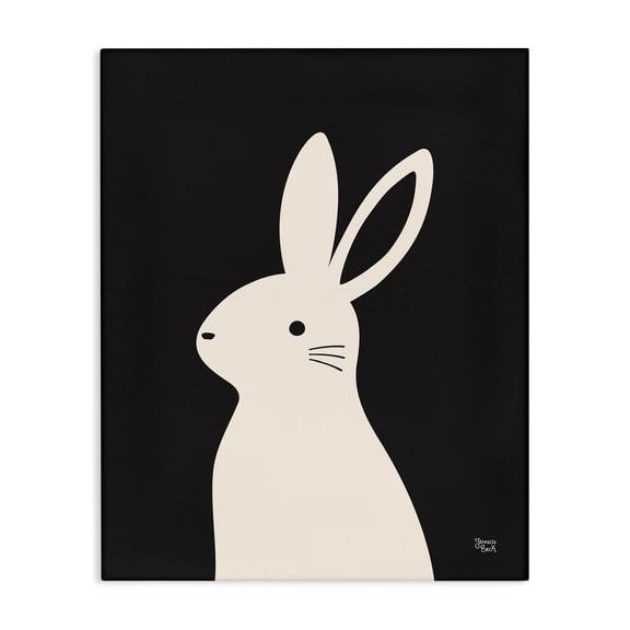 Stupell Industries Simple White Bunny Animals Painting Wrapped Canvas Art Print Wall Art, 16 x 20