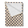 thumbnail image 2 of Star Soft Flannel Fleece Blanket, Patriotic Themed Pattern American Flag Inspired Grunge Nostalgic Illustration, Cozy Plush for Indoor and Outdoor Use, 70" x 90", Navy Blue Beige Red, by Ambesonne, 2 of 5