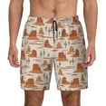 thumbnail image 3 of Uemuo Western Desert Nature Landscape Pattern Mens Swim Trunks Quick Dry Board Shorts with Mesh Lining, Stretch Beach Shorts Quick Dry No-Chafing Board Shorts-Large, 3 of 9