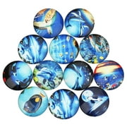20 Pieces Sea Series Half Round Flat Back Glass Cabochons for Jewelry Making