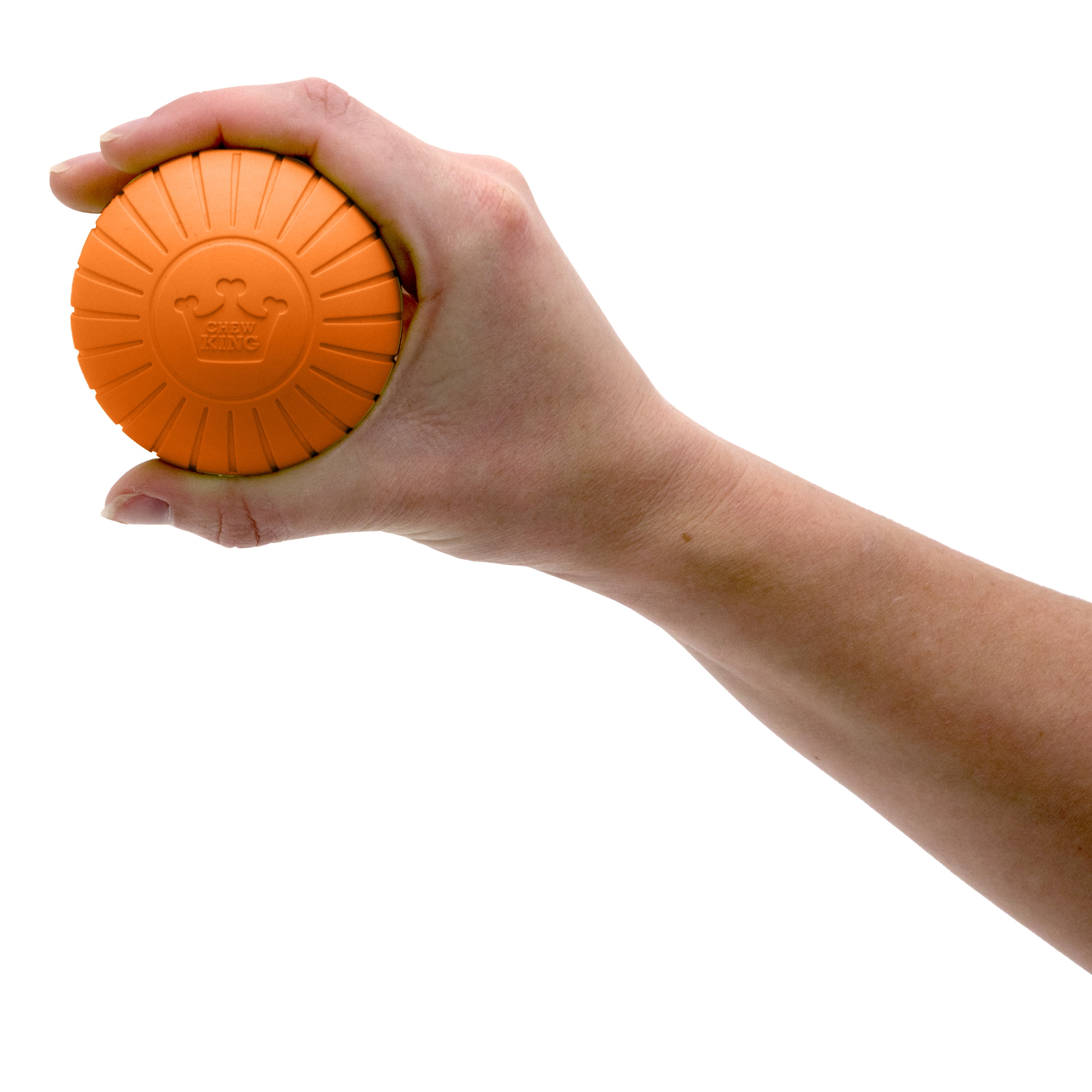 Chew King By Mammoth 2.5" All-Natural Rubber Bacon Scented Supreme Fetch Balls, Orange, 2 Pack Set