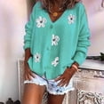 thumbnail image 2 of IROINNID Savings Womens Cardigans Long Sleeve Buttons Long Sleeve Floral Coat Cardigan Sweater,Green, 2 of 7