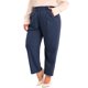 thumbnail image 4 of Pantalones de trabajo de oficina de talla grande plisados Agnes Orinda para mujer, de cintura alta, rectos, casuales de negocios con bolsillo 2X azul oscuro, 4 of 6