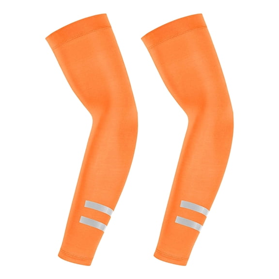 Ahabrexf Sun Protection Arm Sleeves for Men Reflective Outdoor Running Breathable Ice Sleeve Cover Solid Color