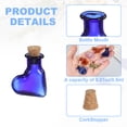 thumbnail image 3 of Uxcell 10 Pcs Mini Glass Bottles Pendants, 0.01oz/0.5ml Tilted Heart Shaped Small Glass Jars with Cork Stoppers Wishing Bottles for DIY Crafts Party Wedding Decor Favors, Blue, 3 of 6