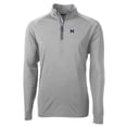 thumbnail image 2 of Men's Cutter & Buck Gray Michigan Wolverines Adapt Eco Knit Stretch Recycled Big & Tall Quarter-Zip Pullover Top, 2 of 3
