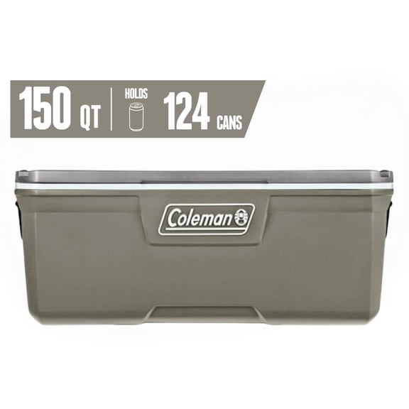 Coleman Classic 150 QT Hard-Sided Ice Chest Cooler, Silver Ash