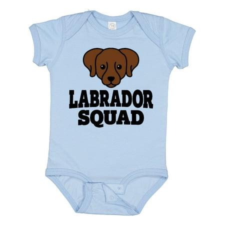 

Inktastic Dog Chocolate Labrador Squad Gift Baby Boy or Baby Girl Bodysuit
