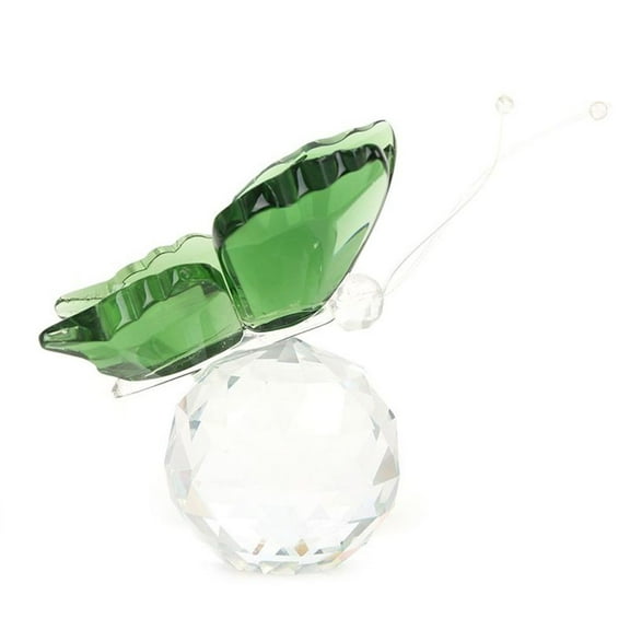 Girlsshop Crystal Butterfly Ornaments Crafts Glass Paperweight Home Wedding Decoration,Green