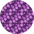 thumbnail image 1 of Ahgly Company Indoor Round Patterned Dark Magenta Purple Area Rugs, 3' Round, 1 of 6