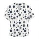 thumbnail image 5 of TaTaai Summer V-Neck Top for Women Button Front Short Sleeve Printed Casual Loose Fit Blouse Non Positioning Print Linen Feel Soft Comfortable Daily Wear Gift, 5 of 5