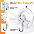 thumbnail image 7 of 12 Pack Heavy Duty Suction Cup Hooks,10LB Max Load Clear Adhesive Hooks for Bathroom Shower Tile Glass Window , No Drill Stainless Steel Hooks, Strong Vacuum Suction, Removable & Reusable, 7 of 7