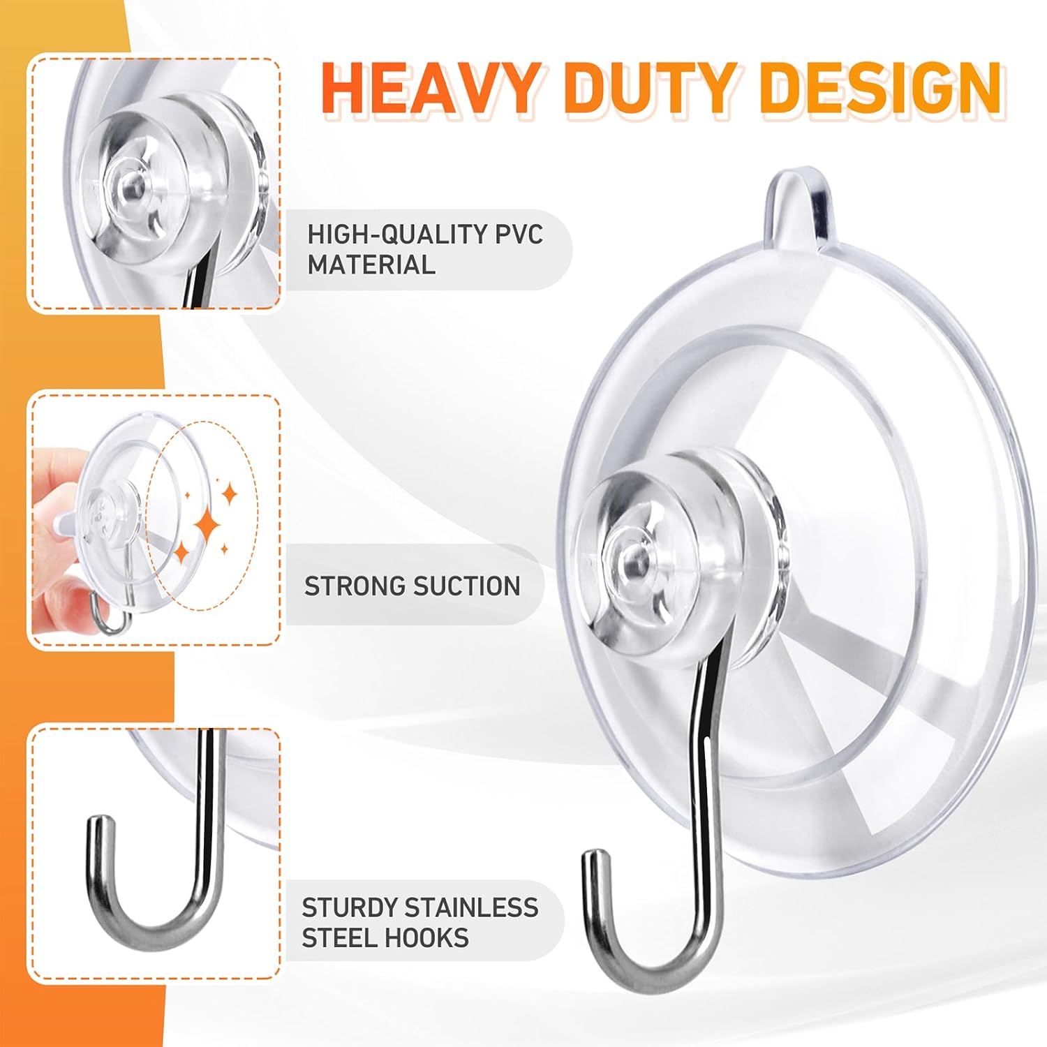 Rongsi 12-Pack Suction Cup Hooks, 10 Lb Capacity photo 7