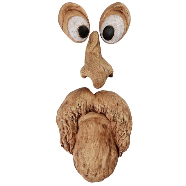 Easter Tree Face Old Man Whimsical Tree Hugger Sculpture Ghost Face Facial Features Decoration for