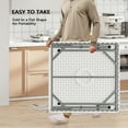 thumbnail image 4 of UBesGoo Protable 34in Folding Table,  Square Full Table Top Plastic Table with Foldable Legs for Outdoor Indoor Kitchen Party Wedding Commercial Event, White, 4 of 8