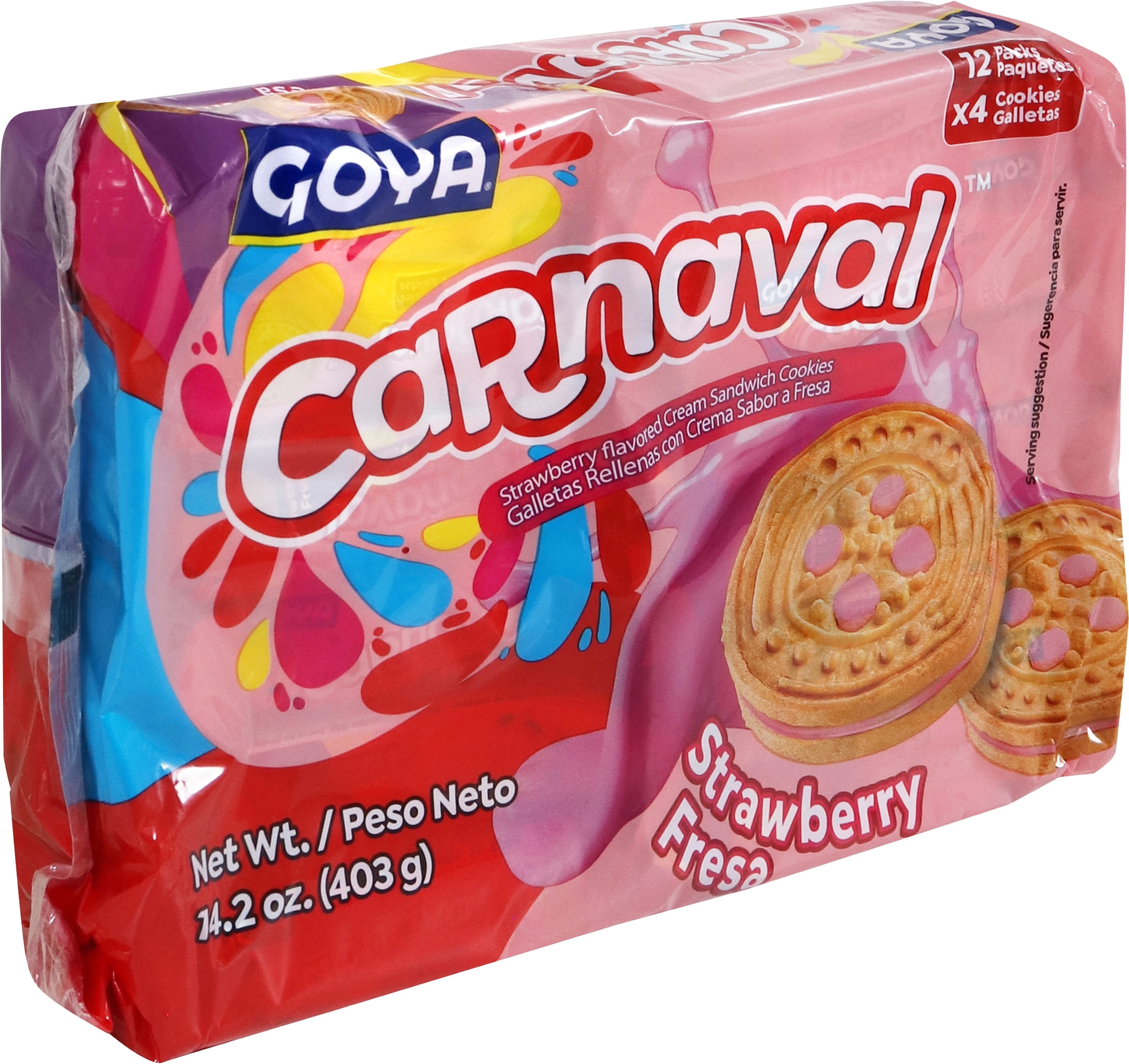 (2 pack) GOYA CARNAVAL STRAWBERRY COOKIES 14.2 OZ