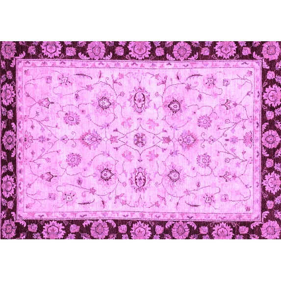Ahgly Company Indoor Rectangle Oriental Purple Traditional Area Rugs, 2' x 5'
