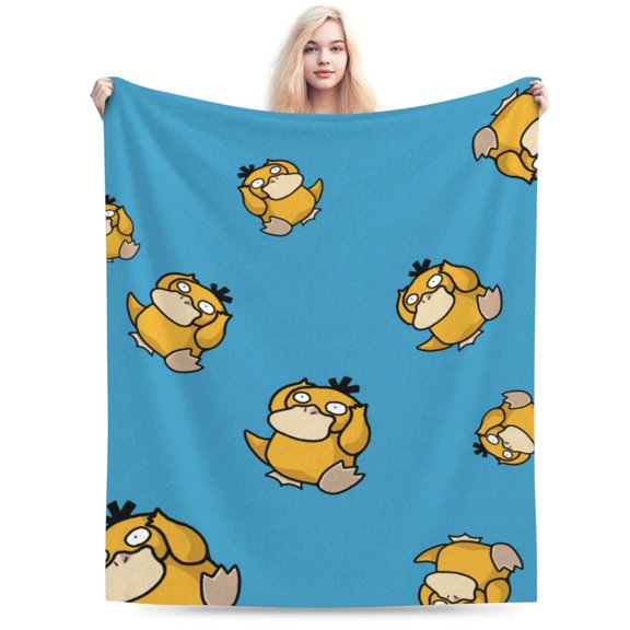 Psyduck Boys Girls Blanket Super Soft Cozy Warm Plush Throw Blanket, Lightweight Fuzzy Flannel Blankets for Couch Sofa Bed Travel and Camping Gifts 40"X30"