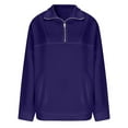 thumbnail image 5 of Men's Stand Collar Sweatshirts Fashion Casual Long Sleeve Sports Pullover Tops Quarter Zip Comfortable Outdoor Sweatshirt Purple XXXL, 5 of 8