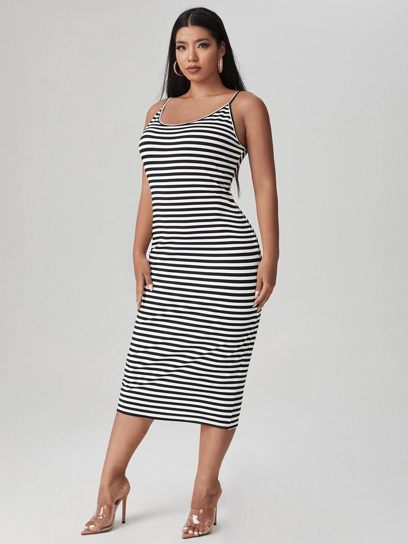 plus size striped bodycon dress Babydoll Dress sz xs Black – Dress Rental NZ