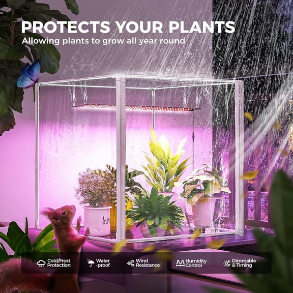 Indoor Greenhouse with Grow Light, 23x23x23IN