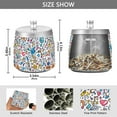 thumbnail image 2 of Yayeee Ashtray with Lid for Cigarette Smokeless Stainless Steel Home Ash Holder, Doodle Pattern, 2 of 7