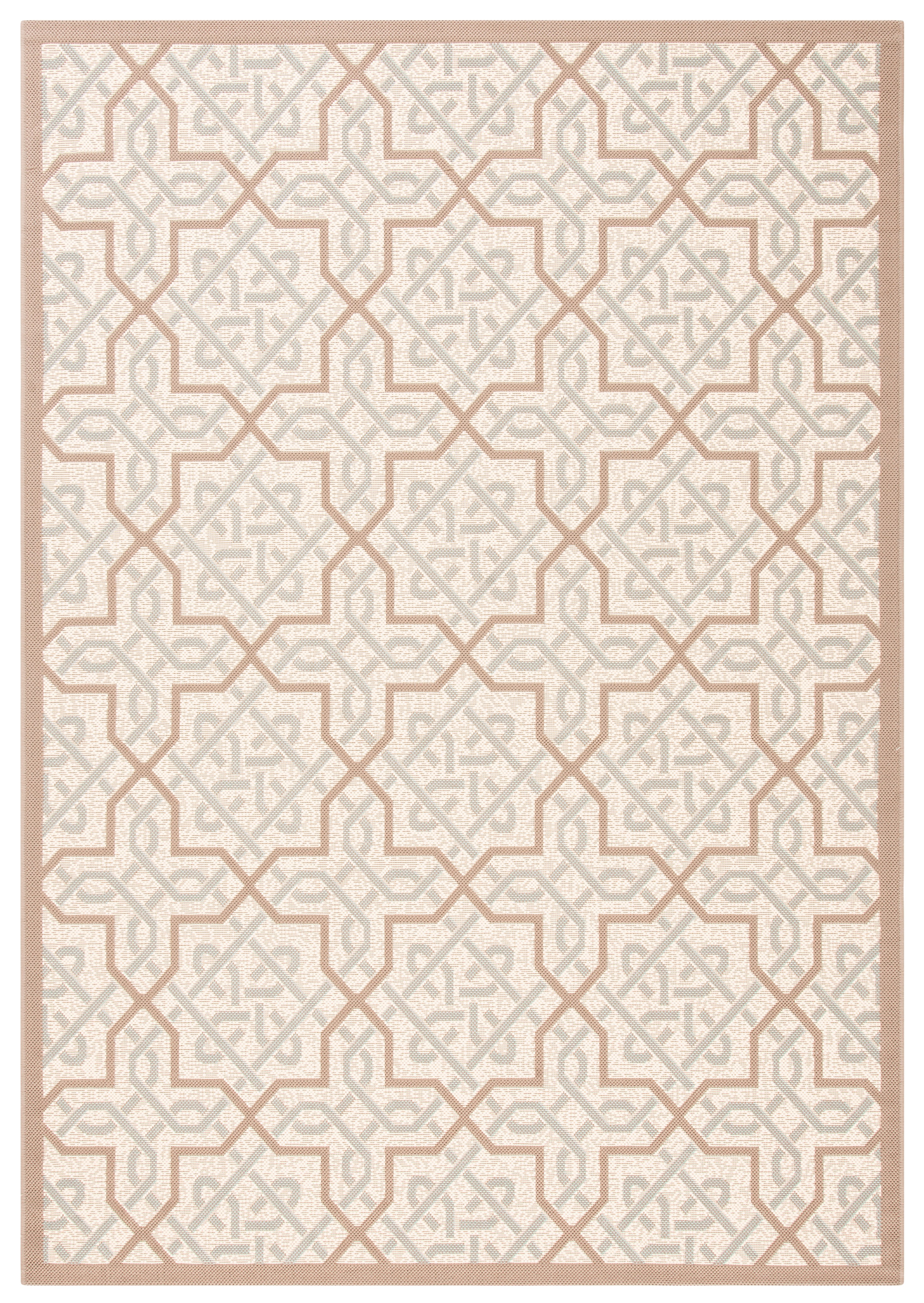 Safavieh Courtyard Olivia Geometric Indoor/Outdoor Area Rug, Beige/Gray, 4' x 5'7"
