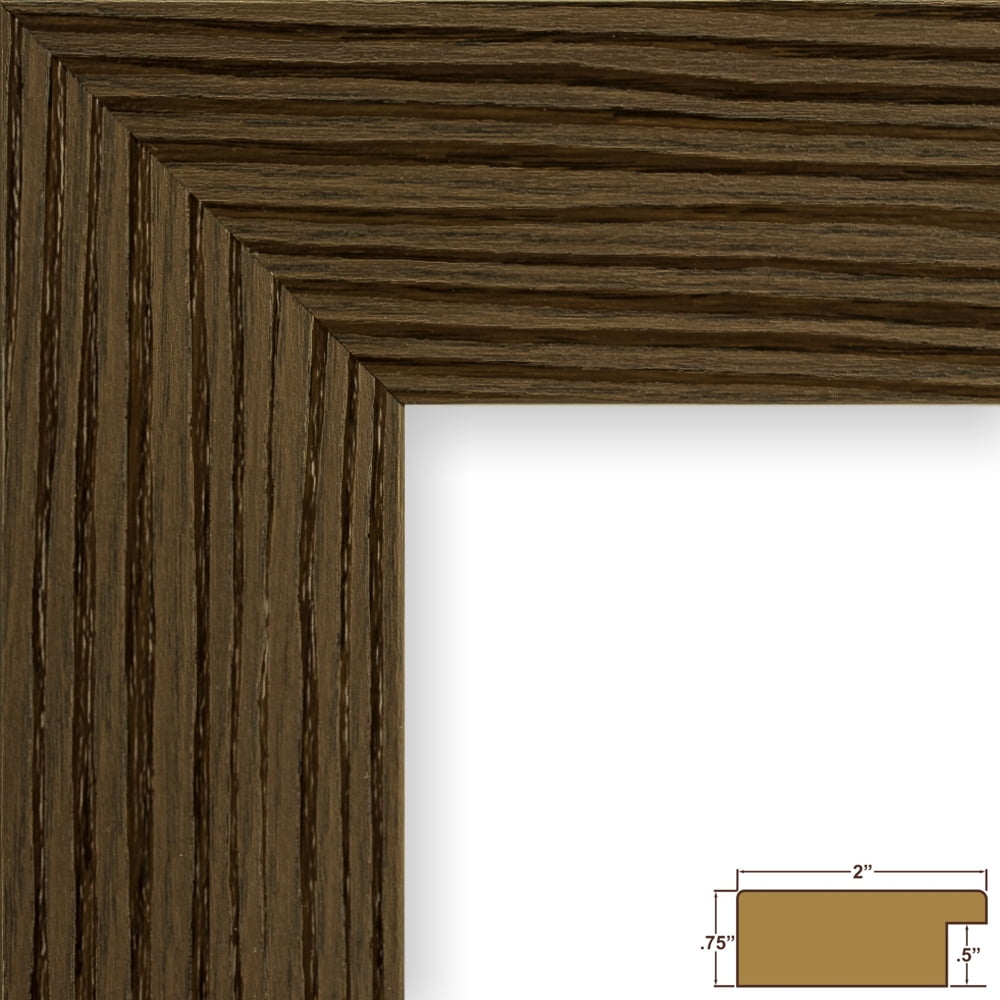 Craig Frames Bauhaus 200, 18x24 inch Brown Picture Frame Matted for a 12x18 Photo