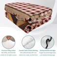 thumbnail image 4 of Queen Quilt Set 90''x96'', Vintage Texas Star Brown Lightweight Summer Bedspread Coverlet Set with 2 Pillow Shams, Red Plaid Berry Farmhouse Breathable All Season Quilt Bedding for Bedroom/Guest Room, 4 of 9