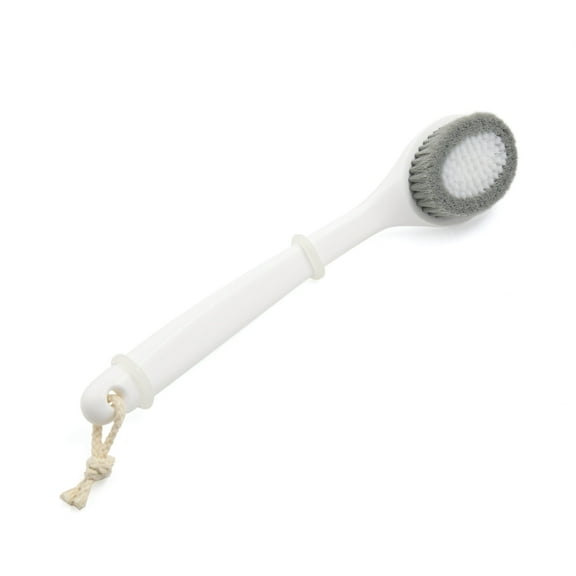 13.4" Back Body Extra Long Handle Bath Brush, White