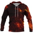 thumbnail image 3 of Men's Loose Printed Hooded Sweatshirt Men's Casual Fashion Sports SweatshirtL, 3 of 3