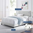 thumbnail image 6 of Modway Celine Channel Tufted Performance Velvet Full Bed in Light Gray, 6 of 7
