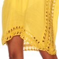 thumbnail image 7 of JIAYUE Womens Swimsuit Cover-Ups V Neck Above Knee Lace Hollow Solid Color Batwing Short Sleeve Summer Casual Chiffon Bathing Suit Cover Up Dresses, 7 of 7