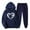 Navy, variant on JURANMO Hoodie Sweatsuit for Women 2 Piece Sets Cute Teen Girls Heart Graphic Hooded Pullover Tops and Elastic Waist Jogging Sweatpants Tracksuit Pink L