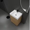thumbnail image 3 of 24" Bathroom Vanities with Single Sink Combo, Modern Undermount Bathroom Sink Cabinet with Double drawer, Freestanding Bathroom Sink Cabinet, Engineering wood, 3 of 11