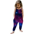 thumbnail image 2 of Penkiiy Toddler Girls Kids Jumpsuit One Piece Star Printed Playsuit Strap Romper Summer Outfits Clothes 5-6 Years Purple, 2 of 5
