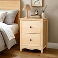 thumbnail image 2 of Ktaxon Solid Wood Nightstand with 2 Drawer Traditional Farmhouse Nightstand Bedside Table End Table, Wood, 2 of 8