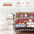 thumbnail image 6 of 3 Piece Chef Duvet Cover Set Full Size,Microfiber Comforter/Quilt Cover with Corner Ties and 2 Pillowcases,Cartoon Red Food Cooking Black White Buffalo Check All Season Bedding with Zipper Closure, 6 of 8