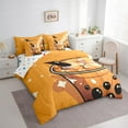 thumbnail image 3 of jejeloiu Sweet Milk Tea Bedding Comforter Set 7 Pieces,Bubble Dessert Full Bedding Set,Black Brown Fitted Sheet Flat Sheet For Child,Breathable Home Decor Reversible, 3 of 8