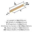 thumbnail image 6 of Amerock Maymont 10-1/16 inch (256mm) Center-to-Center Rectangle Champagne Bronze Cabinet Pull Backplate, 6 of 7