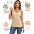 thumbnail image 4 of MANIFIQUE Compression Shapewear Tank Tops for Women, V Neck Halter Tank with Built in Bra, Tummy Control Body Shaper, 4 of 6